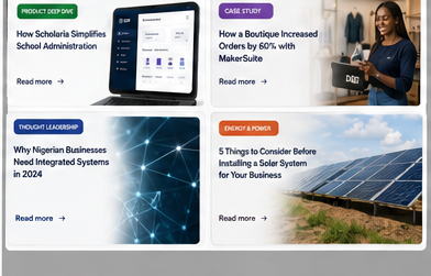 Preview cards for upcoming D3F Solutions product updates and case studies