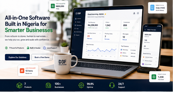D3F Solutions software dashboards for Nigerian businesses