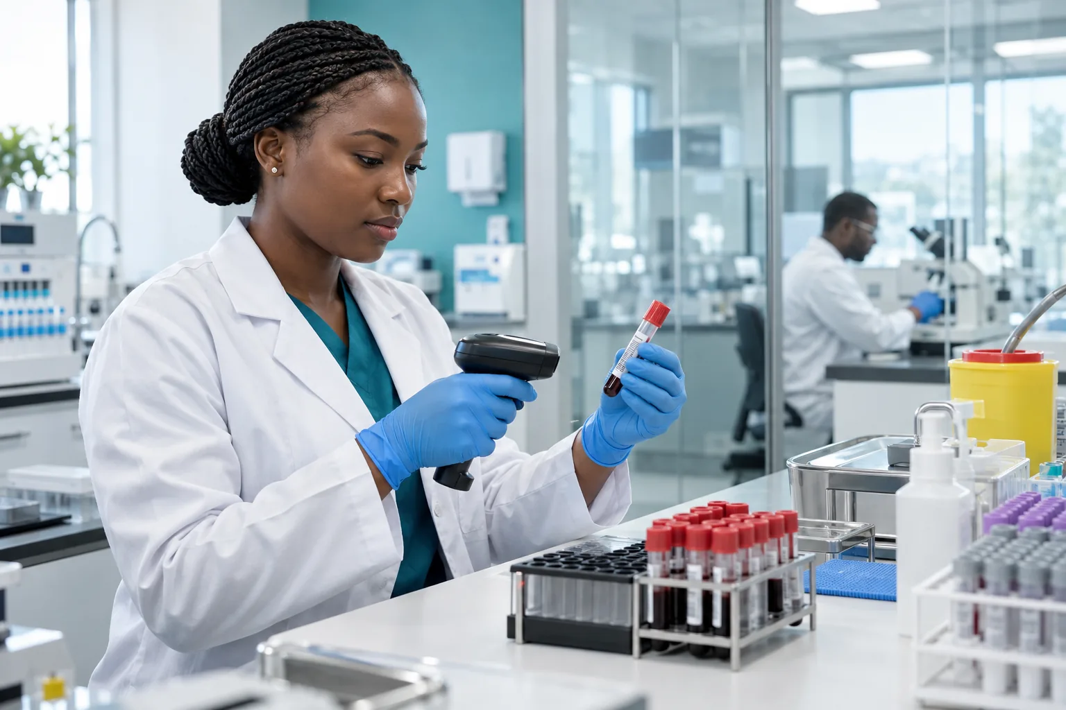 Laboratory scientist processing samples with ProLab Nexus